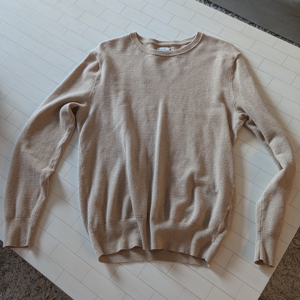 J. Crew Tan Long Sleeve Tee Classic Crewneck